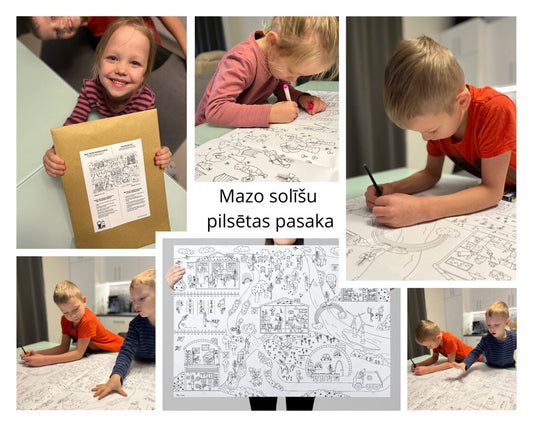 Dāvanu komplekts bērniem “Mazie soļi” ar krāsojamo plakātu | Estere