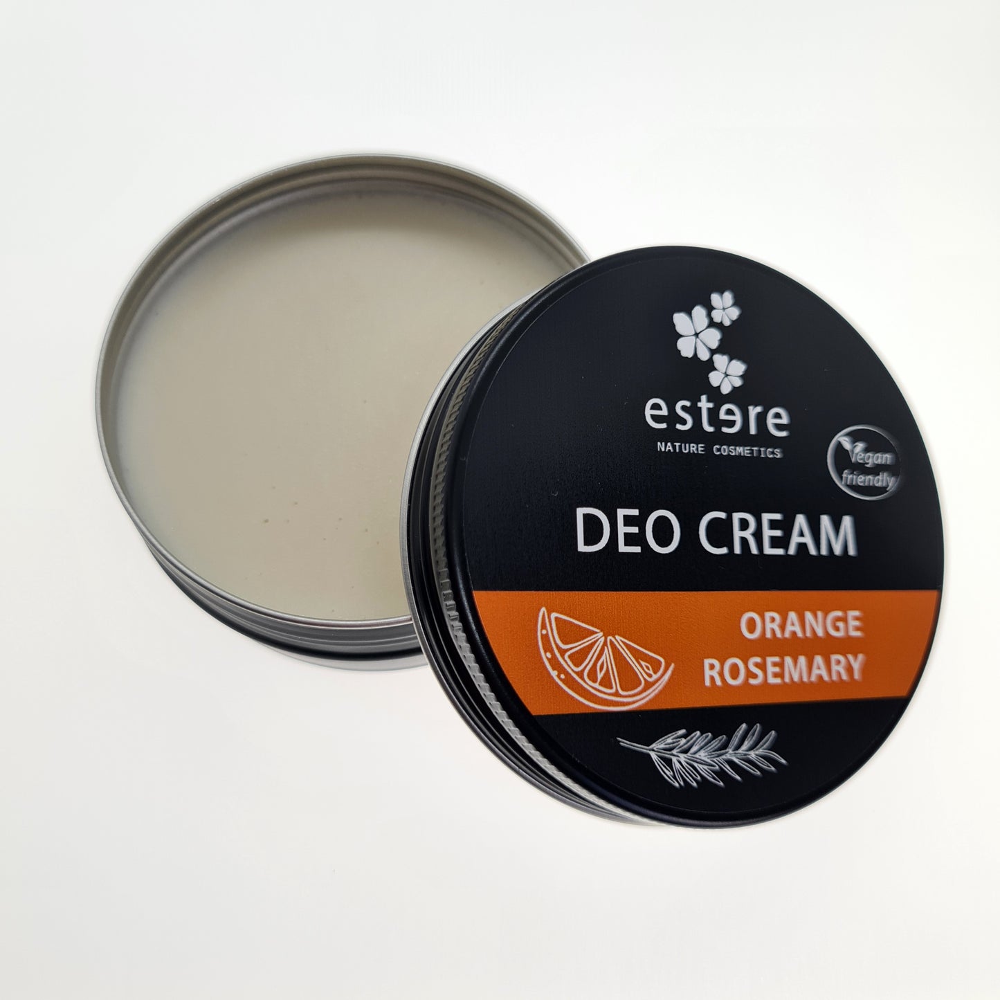 Creamy deodorant with orange and rosemary