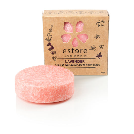 Solid shampoo for dry and curly hair with lavender