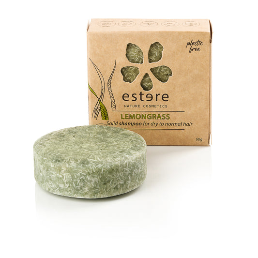 Solid shampoo for normal and dry hair with lemongrass