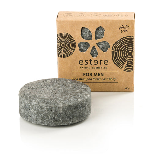 Solid shampoo with charcoal for men